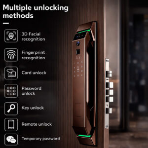 Cerradura Inteligente Smart Apertura Facial 3d Wifi H009 Marron - Imagen 3