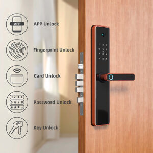 Cerradura Inteligente Smart Chapa Biométrica Wifi M1 Pro Dorado - Imagen 3