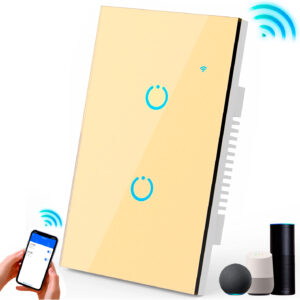 Interruptor Inteligente Universal Wifi Luz Smart Dorado Alexa 2 Bandas - Imagen 1