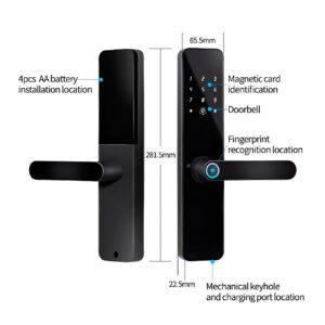 Cerradura Inteligente Smart Chapa Biométrica Wifi F7 Pro Negro - Imagen 5