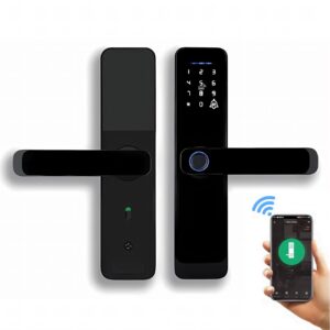 Cerradura Inteligente Smart Chapa Biométrica Digital Wifi Negro A15 - Imagen 1