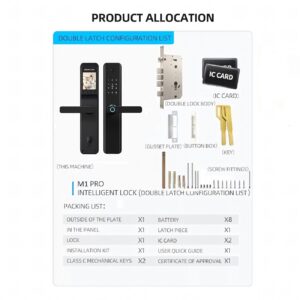 Cerradura Inteligente Smart Chapa Biométrica Wifi M1 Pro Negro - Imagen 8