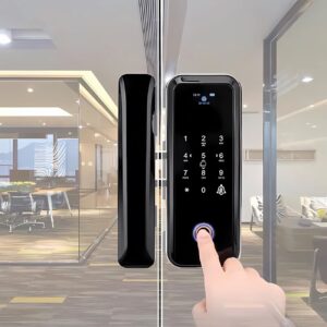 Cerradura Inteligente Smart Chapa Para Puerta De Vidrio Wifi Negro A6 - Imagen 2