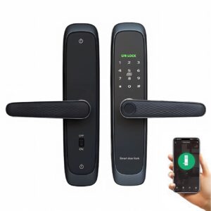 Cerradura Inteligente Smart Chapa Biométrica Bluetooth Negro X10 - Imagen 1