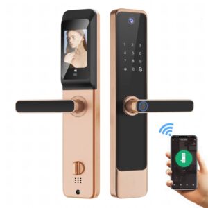 Cerradura Inteligente Smart Chapa Biométrica Wifi M3 Pro Dorado - Imagen 1