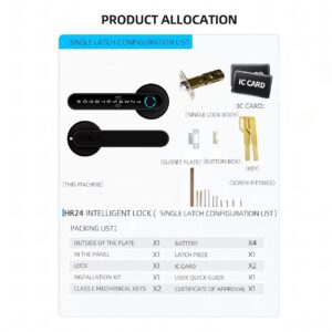 Cerradura Inteligente Smart Biométrica Bluetooth Hr24 Negro - Imagen 8