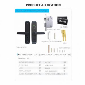 Cerradura Inteligente Smart Chapa Biométrica Bluetooth Negro X10 - Imagen 8