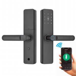 Cerradura Inteligente Smart Chapa Biométrica Digital Wifi Negro K9 - Imagen 1