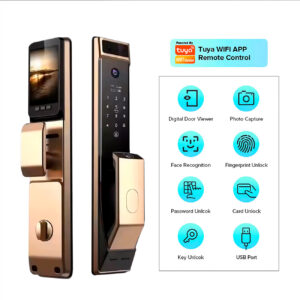 Cerradura Inteligente Smart Apertura Facial 3d Wifi H003 Dorado - Imagen 3
