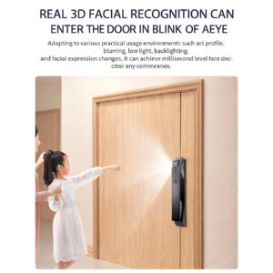 Cerradura Inteligente Smart Reconocimiento Facial 3d Wifi Negro H007 - Imagen 3