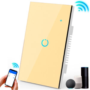 Interruptor Inteligente Universal Wifi Luz Smart Dorado Alexa 1 Banda - Imagen 1