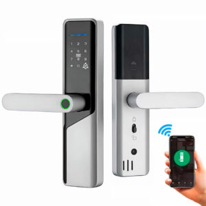 Cerradura Inteligente Smart Chapa Biometrica Digital Wifi Plata X12 Pro - Imagen 1