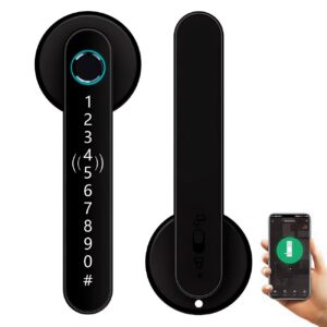 Cerradura Inteligente Smart Biométrica Bluetooth Hr24 Negro - Imagen 1