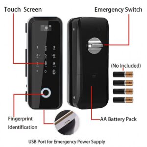 Cerradura Inteligente Smart Chapa Para Puerta De Vidrio Wifi Negro A6 - Imagen 5