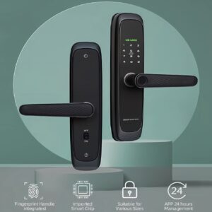 Cerradura Inteligente Smart Chapa Biométrica Bluetooth Negro X10 - Imagen 3