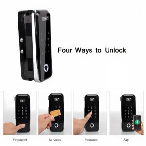 Cerradura Inteligente Smart Chapa Para Puerta De Vidrio Wifi Negro A6 - Imagen 4