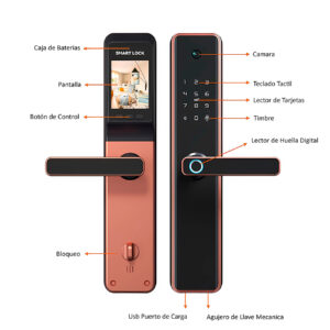 Cerradura Inteligente Smart Chapa Biométrica Wifi M1 Pro Dorado - Imagen 5
