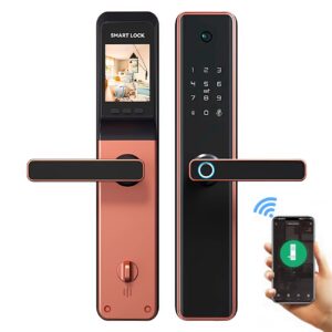 Cerradura Inteligente Smart Chapa Biométrica Wifi M1 Pro Dorado - Imagen 1