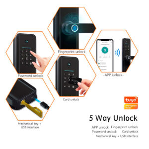 Cerradura Inteligente Smart Biométrica Wifi X6 Pro Plata - Imagen 3