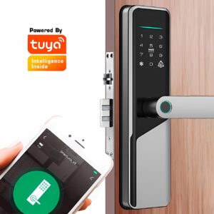 Cerradura Inteligente Smart Chapa Biometrica Digital Wifi Plata X12 Pro - Imagen 2