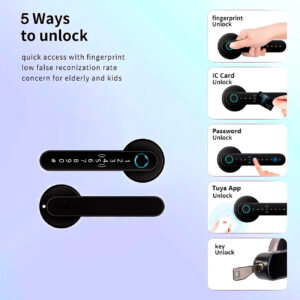 Cerradura Inteligente Smart Biométrica Bluetooth Hr24 Negro - Imagen 2