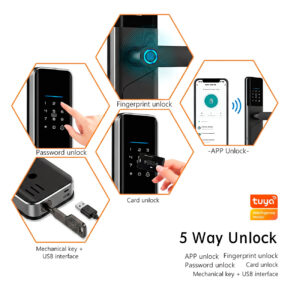 Cerradura Inteligente Smart Chapa Biometrica Digital Wifi Negro X12 Pro - Imagen 4