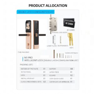 Cerradura Inteligente Smart Chapa Biométrica Wifi M3 Pro Dorado - Imagen 8