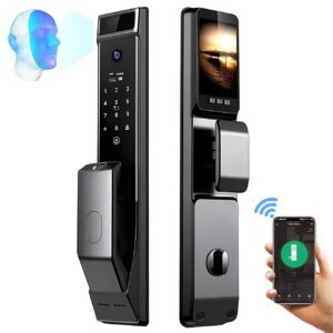 Cerradura Inteligente Smart Apertura Facial 3d Wifi H003 Negro - Imagen 1