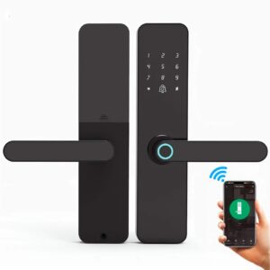 Cerradura Inteligente Smart Chapa Biométrica Wifi F7 Pro Negro - Imagen 1