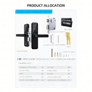 Cerradura Inteligente Smart Chapa Biometrica Digital Wifi Negro X9 - Imagen 8