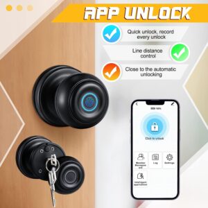 Cerradura Inteligente Smart Chapa Biometrica Pomo Perilla Negro K01 - Imagen 4