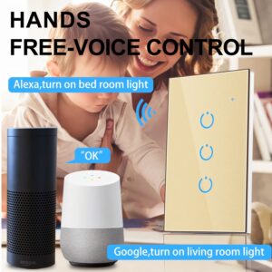 Interruptor Inteligente Universal Wifi Luz Smart Dorado Alexa 1 Banda - Imagen 3