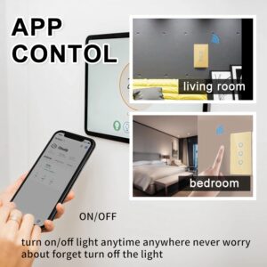 Interruptor Inteligente Universal Wifi Luz Smart Dorado Alexa 4 Bandas - Imagen 4
