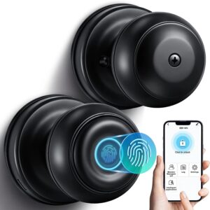 Cerradura Inteligente Smart Chapa Biometrica Pomo Perilla Negro K01 - Imagen 1