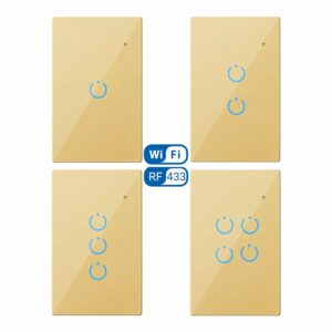 Interruptor Inteligente Universal Wifi Luz Smart Dorado Alexa 2 Bandas - Imagen 2