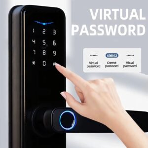 Cerradura Inteligente Smart Chapa Biometrica Digital Wifi Negro A2 - Imagen 3