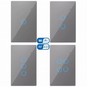 Interruptor Inteligente Universal Wifi Luz Smart Gris Alexa 2 Bandas - Imagen 2