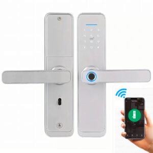 Cerradura Inteligente Smart Chapa Biometrica Digital Wifi Plata X9 - Imagen 1