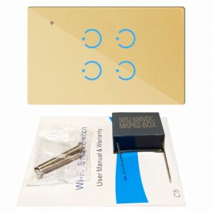 Interruptor Inteligente Universal Wifi Luz Smart Dorado Alexa 4 Bandas - Imagen 7
