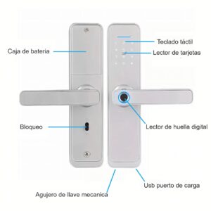 Cerradura Inteligente Smart Chapa Biometrica Digital Wifi Plata X9 - Imagen 5