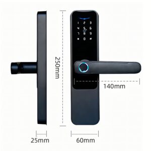 Cerradura Inteligente Smart Chapa Biometrica Digital Wifi Negro A2 - Imagen 6