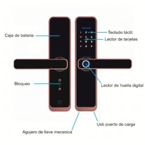 Cerradura Inteligente Smart Chapa Biometrica Digital Wifi Dorado X9 - Imagen 5