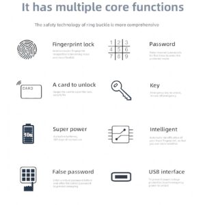 Cerradura Inteligente Smart Biométrica Bluetooth H5s Negro - Imagen 4