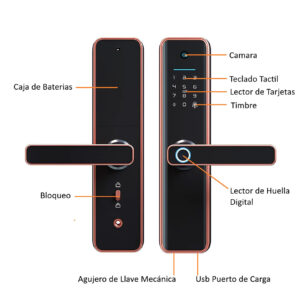Cerradura Inteligente Smart Biométrica Wifi X6 Pro Red Bronce - Imagen 5