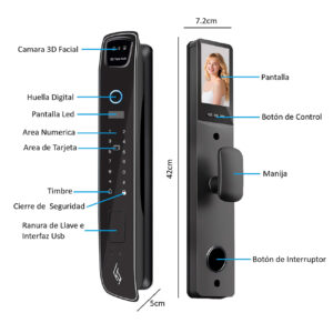 Cerradura Inteligente Smart Apertura Facial 3d Mj5s Negro - Imagen 6