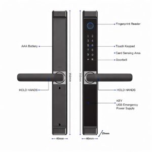 Cerradura Inteligente Smart Chapa Biométrica Wifi X3 Negro - Imagen 5