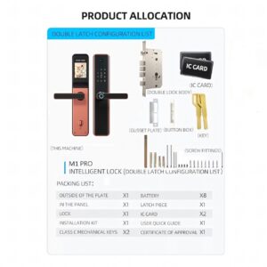 Cerradura Inteligente Smart Chapa Biométrica Wifi M1 Pro Dorado - Imagen 8