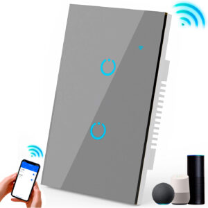 Interruptor Inteligente Universal Wifi Luz Smart Gris Alexa 2 Bandas - Imagen 1