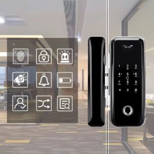 Cerradura Inteligente Smart Chapa Para Puerta De Vidrio Wifi Negro A6 - Imagen 3
