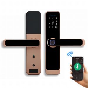 Cerradura Inteligente Smart Chapa Biométrica Digital Wifi Dorado A15 - Imagen 1